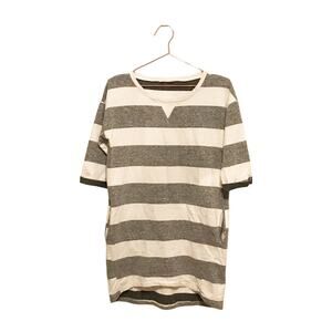 Ellison sweatshirt dress striped tunic crew neck with pockets size small